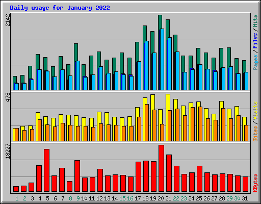 Daily usage for January 2022
