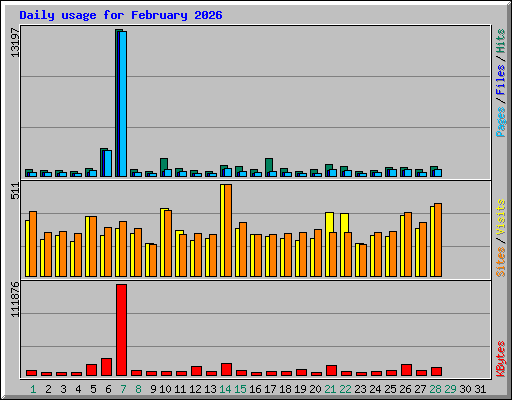 Daily usage for February 2026