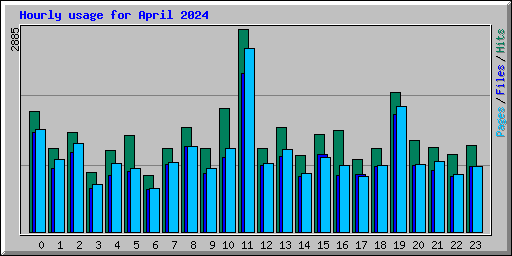 Hourly usage for April 2024