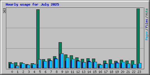 Hourly usage for July 2025